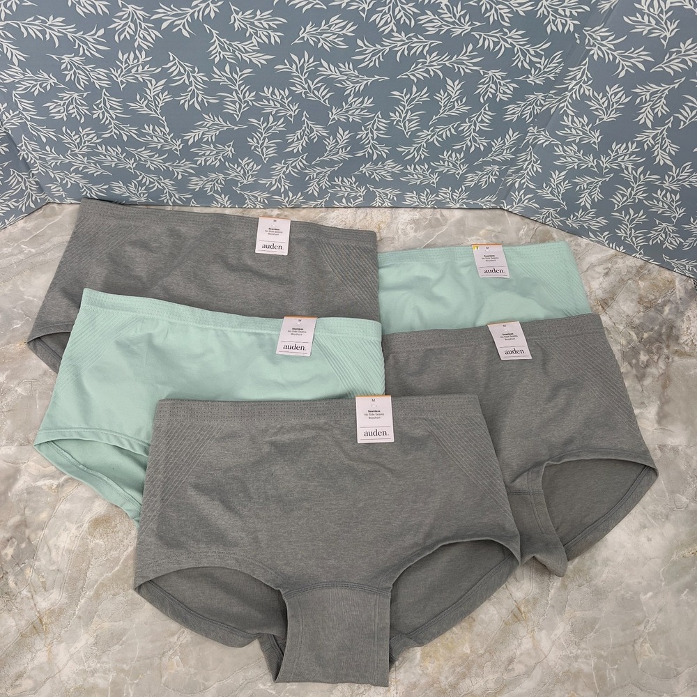 NEW lot Auden panties seamless no side seam boyshort underwear 5pr M